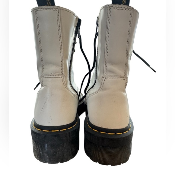Dr. Martens Womens Jadon White Leather Platform Zipper Combat Boots Size 7 US - Picture 4 of 8